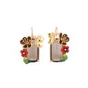 Gem Enamel Earrings Jewelry Stud Earrings