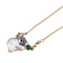 Hand Painted Enamel Glaze Cute Koala Resin Necklace Clavicle Chain