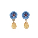 Blue Yellow Flower Enamel Earrings Jewelry Stud Earrings