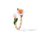 Fresh Cherry Blossom Opening Ring Enamel Cold Wind Style Ring