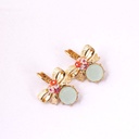 Bow Gem Enamel Earrings Jewelry Hook Earrings