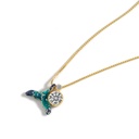 Dolphin Fish Tail Zircon Pendant Enamel Necklace