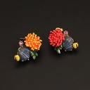 Calliopsis Ladybug Asymmetry Enamel Earrings Jewelry Stud Earrings