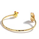 Cute Yellow Chicken And Red Flower Enamel Adjustable Bracelet