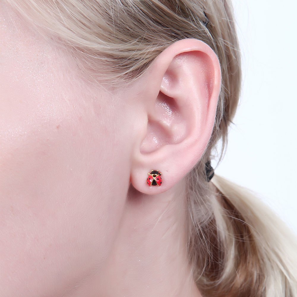 Ladybug Enamel Earrings Jewelry Stud Earrings