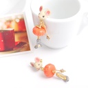 Mouse Numpkin Crystal Shoes Enamel Earring Stud Clip Earring