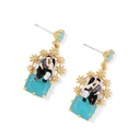 Paris Lovers And Stone Enamel Earrings