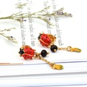 Ladybug Tassel Enamel Stud Earrings