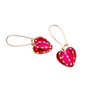 Red Peach Heart Enamel Earrings Jewelry Earrings Eardrop