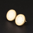 Round Gear Enamel Earrings Jewelry Stud Earrings