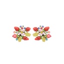 Strawberry Gem Enamel Earrings Jewelry Stud Earrings