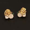 Beautiful Du Sha Gem Enamel Earrings Jewelry Stud Earrings