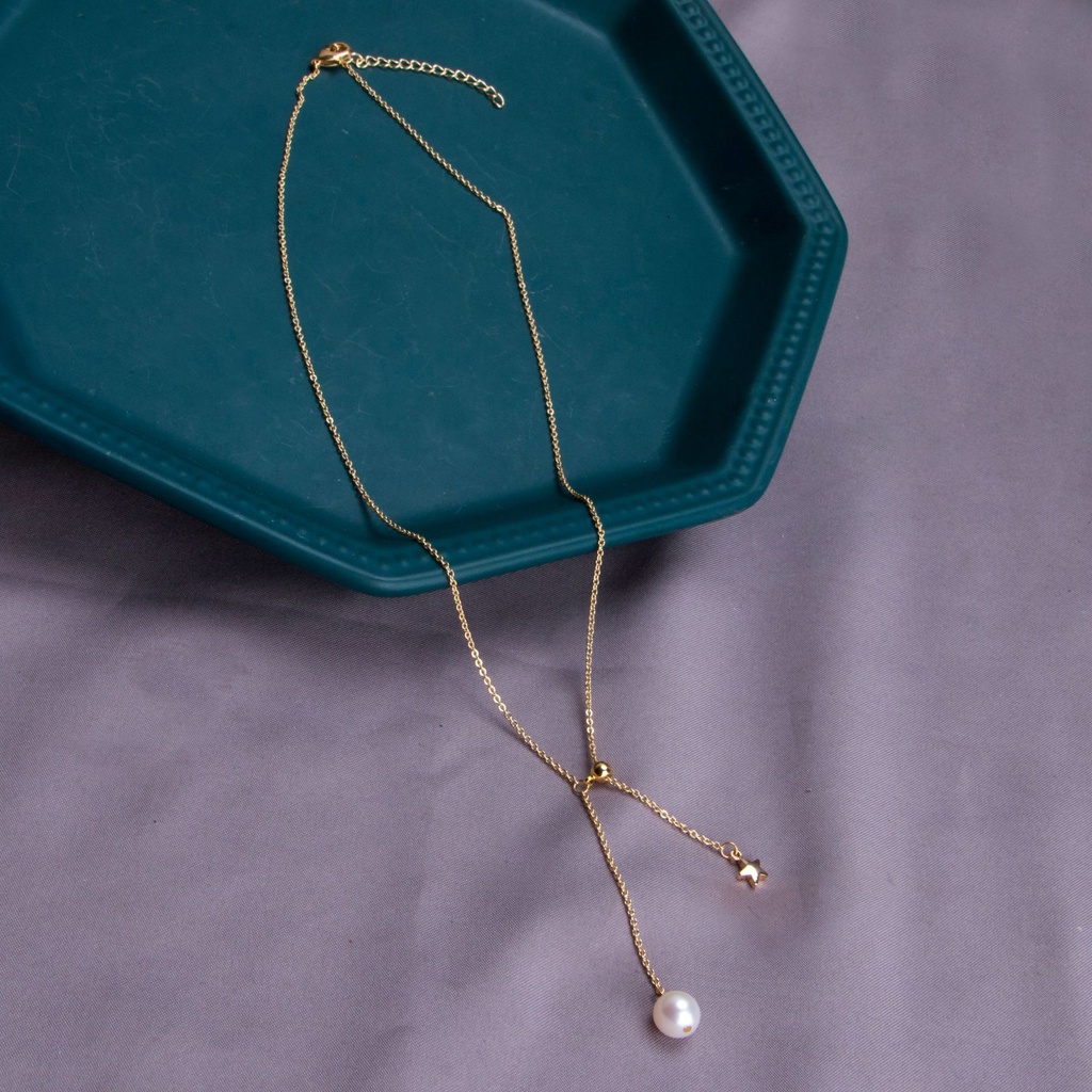 Freshwater Pearl 14K Gold Plated Y Adjustable Necklace