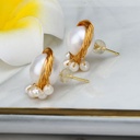 Freshwater Pearl Jewelry Bridesmaids Wedding Stud Earrings