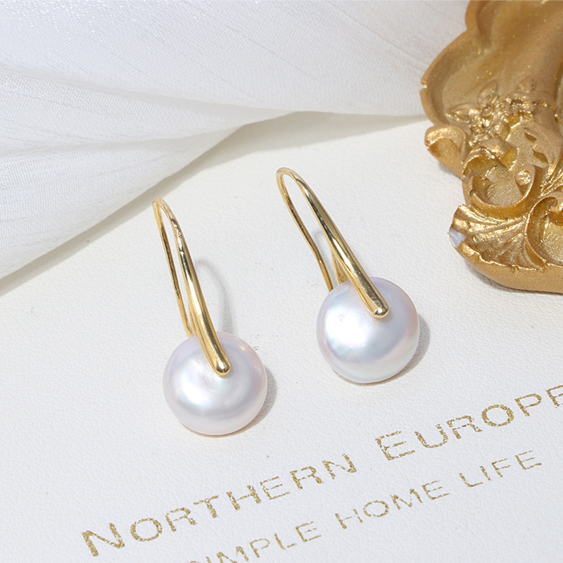 Baroque Pearl Hook Earrings 14K Gold Filled Bridesmaid Wedding