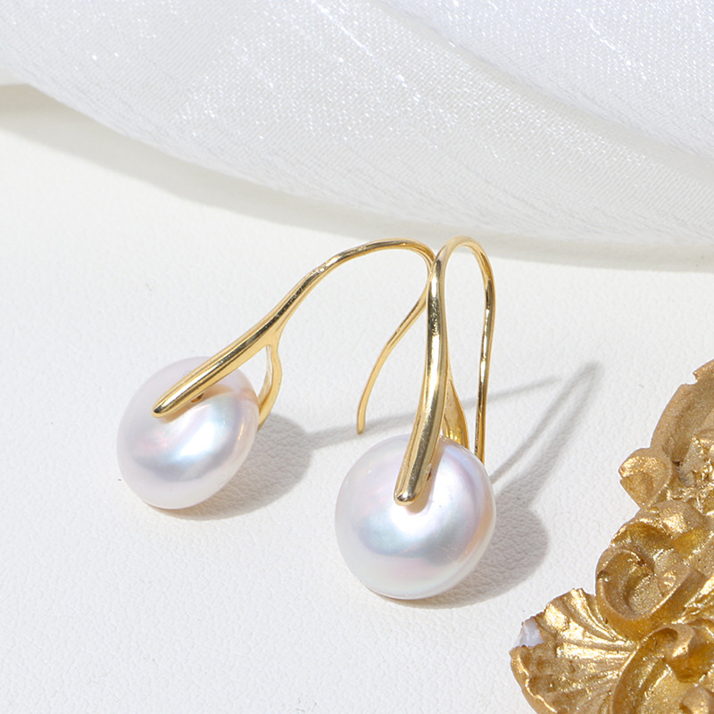 Baroque Pearl Hook Earrings 14K Gold Filled Bridesmaid Wedding