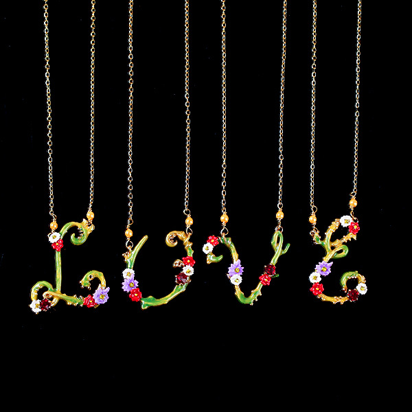 Alphabet Blossoming Necklace Letter A-Z All series