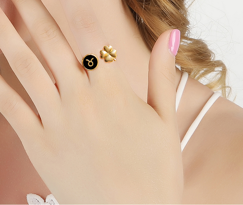 Zodiac Sign Constellation Enamel Ring