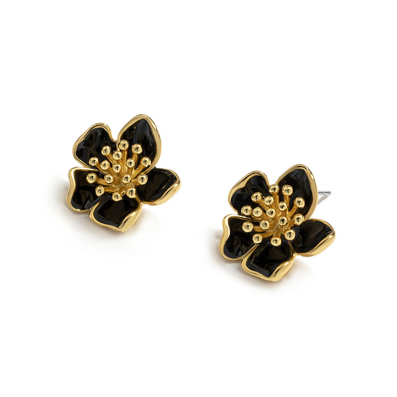 Cherry Blossom Enamel Stud Earrings