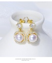 Freshwater Pearl And Crystal Drop Stud Earrings