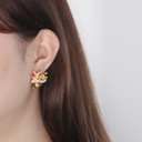 Bird With Heart Enamel Earrings