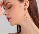 Flower And Leaf Enamel Earrings