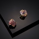 Natural Rose Mineral Raw Irregular Stone Stud Earrings