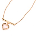 Heart And Crystal Gold Plated Clavicle Necklace