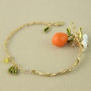 Orange Blossom Enamel Bangle Bracelet