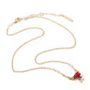 Rose And Pearl Enamel Necklace