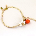 Orange Blossom Enamel Bangle Bracelet