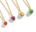 Fruit Strawberry Pendant Collarbone Enamel Necklace