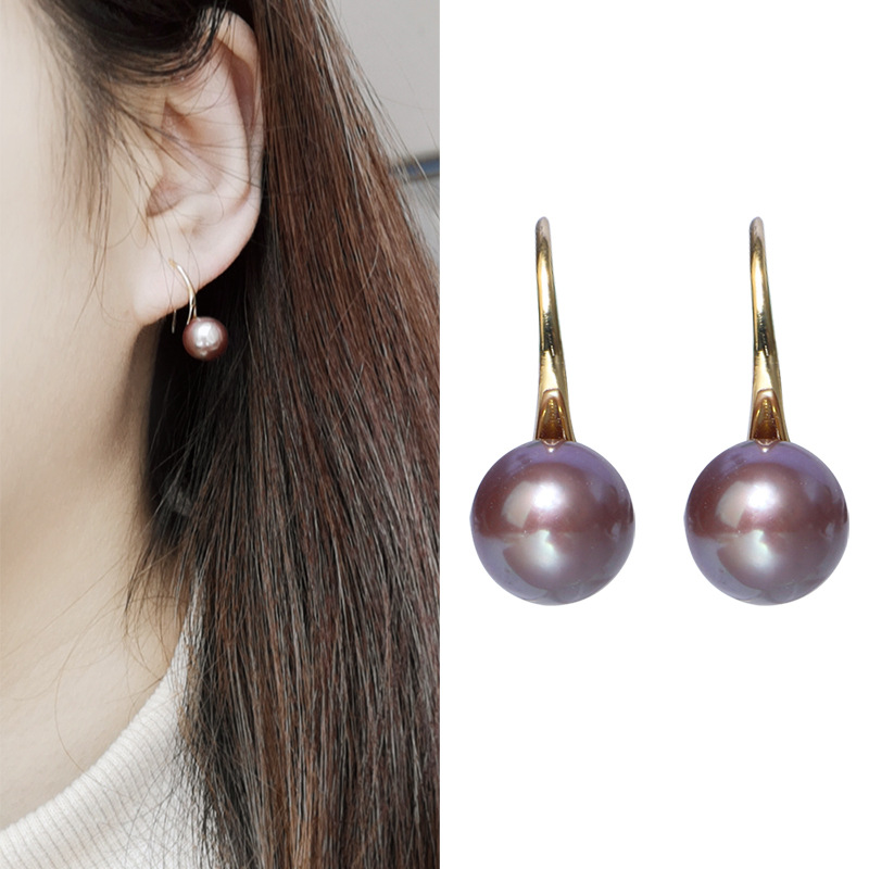 Freshwater Edison Purple Pearl High Heels Hook Earrings