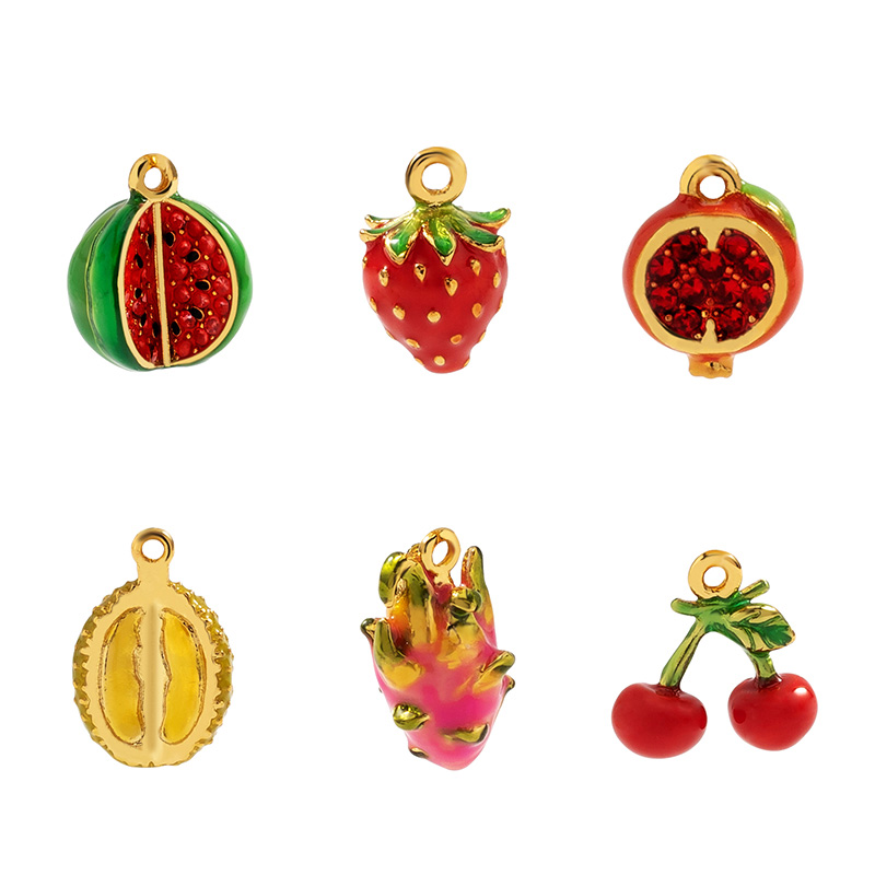 Cute Fruit Pendant Watermelon Orange Apple Cherry Peach Strawberry