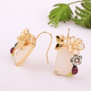 Flower Butterfly Ladybug And Stone Enamel Hook Earrings