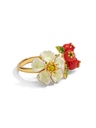 Flower And Hawthorn Enamel Adjustable Ring