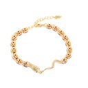 Red Crystal Snake Shape Gold Plated Bracelet