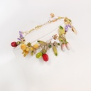 Orange Blossom Lavender Flower Lemon Fruit Enamel Charm Bracelet