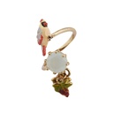 Enamel Animal Ring For Women Parrot Set Jewel Hatch Can Adjust Cooper Prong Stone Ring Mixed Batch Maple Leaves