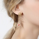 Cute Cartoon Castle Enamel Dangle Stud Earrings