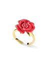 Red Rose Flower Enamel Adjustable Ring Jewelry Gift