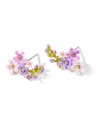 Purple Pink Flower Enamel Stud Earrings Jewelry Gift