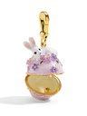 Rabbit Bunny Purple Flower Box Enamel Neclace Key Pendant With Chains