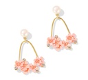 Cherry Blossom Flower And Pearl Enamel Dangle Earrings Jewelry Gift