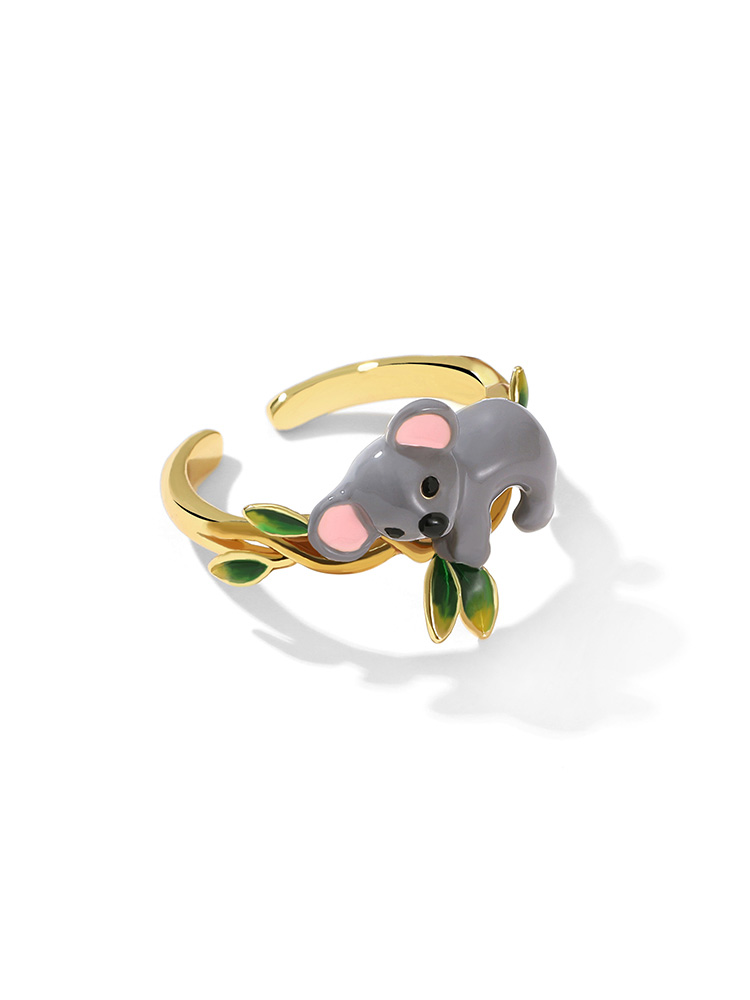 Cute Koala Enamel Adjustable Ring Jewelry Gift