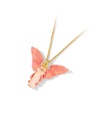 Angle Fariy With Pink Wing Enamel Pendant Necklace Jewelry Gift