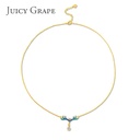 Enamel Glazed Antlers Starry Sky Inlaid Zircon Clavicle Chain Necklace