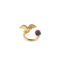 Grape And Leaf Enamel Adjustable Ring