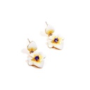 Flower Petal Enamel Dangle Earrings