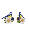 Bird And Flower Enamel Stud Earrings Handmade Jewelry Gift2